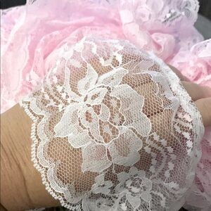 22 Yards of 4 inch Pink Gathered Lace